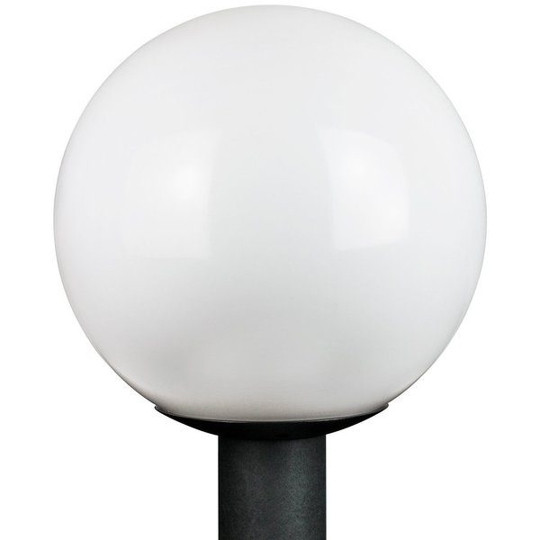 Sunlite 12-in Decorative Outdoor Fixture, E26 , Mounts on 3-in Post Not Included, White Globe, Blk 41320-SU
